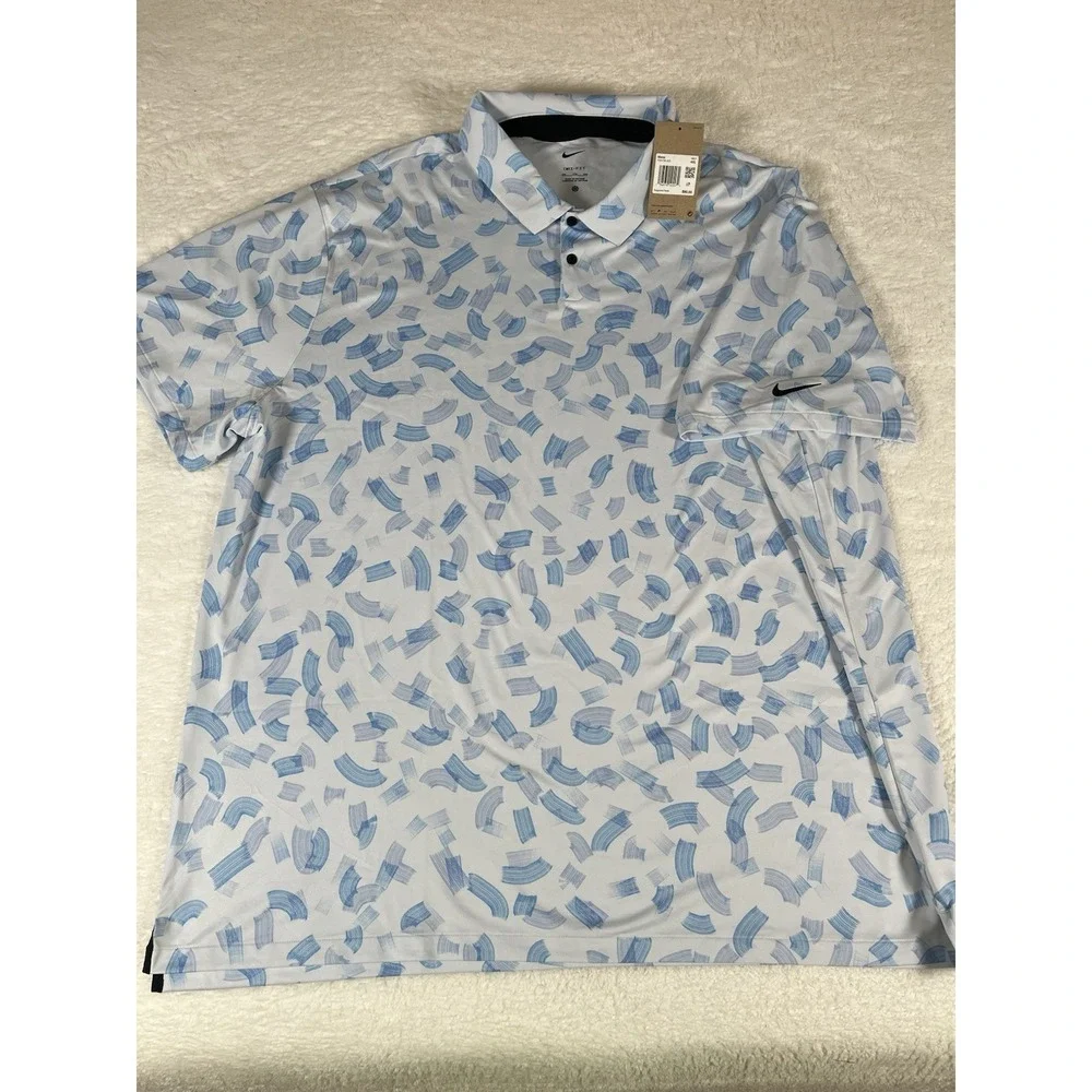 Nike Dri-Fit‎ FD5735-072 Tour Rake Line Off White All Over Print Polo Men's 4XL